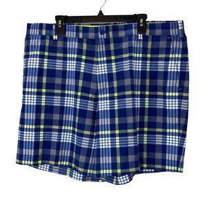 Nike Golf Tour Performance Dri Fit Shorts size 40 Men Blue Plaid Zip Fly